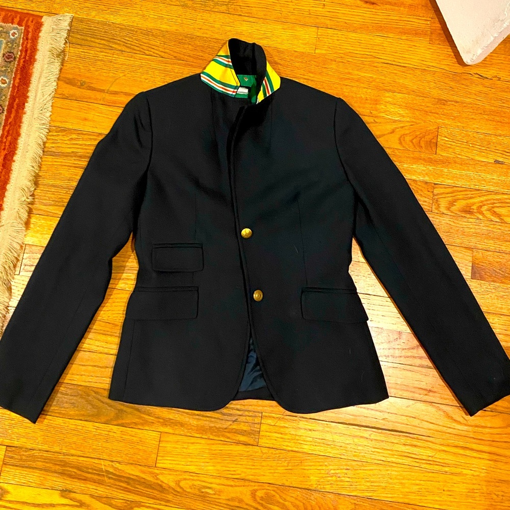 Perfect Condition- navy blazer NWOT , striped collar